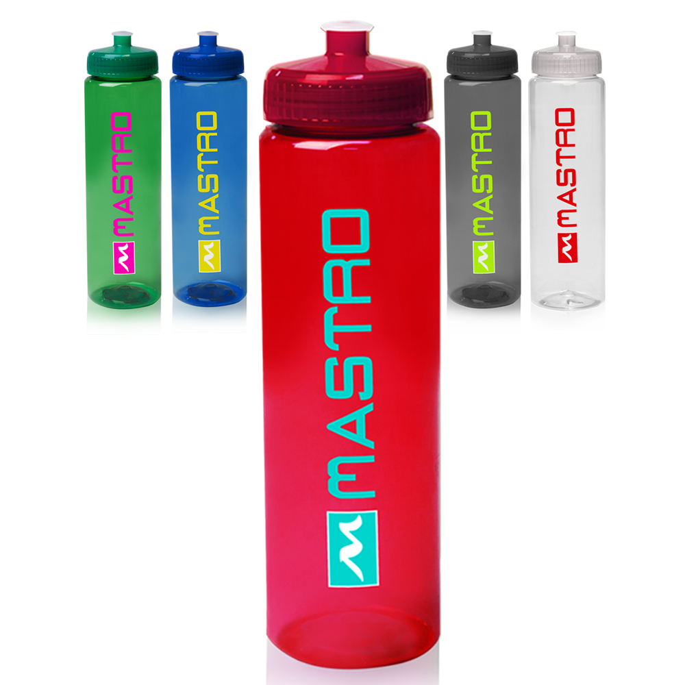 Custom 32 Oz Poly Clear Plastic Water Bottles WB3263 DiscountMugs   155375 WB3263 Group Copy 1000 